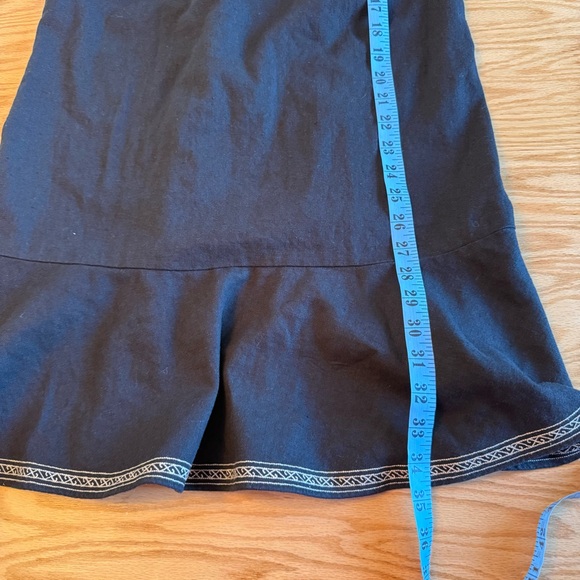 Madewell Linen Blend Embroidered Tier Black Boho Mini Dress Small - Picture 11 of 11